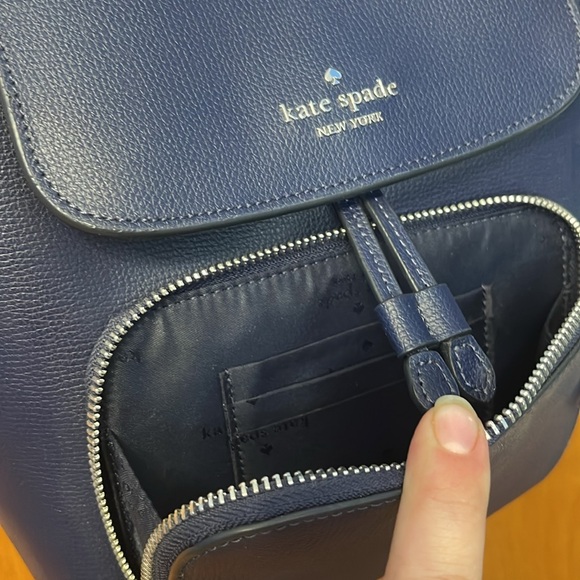 Kate Spade Navy Leather Back Pack - Picture 3 of 7